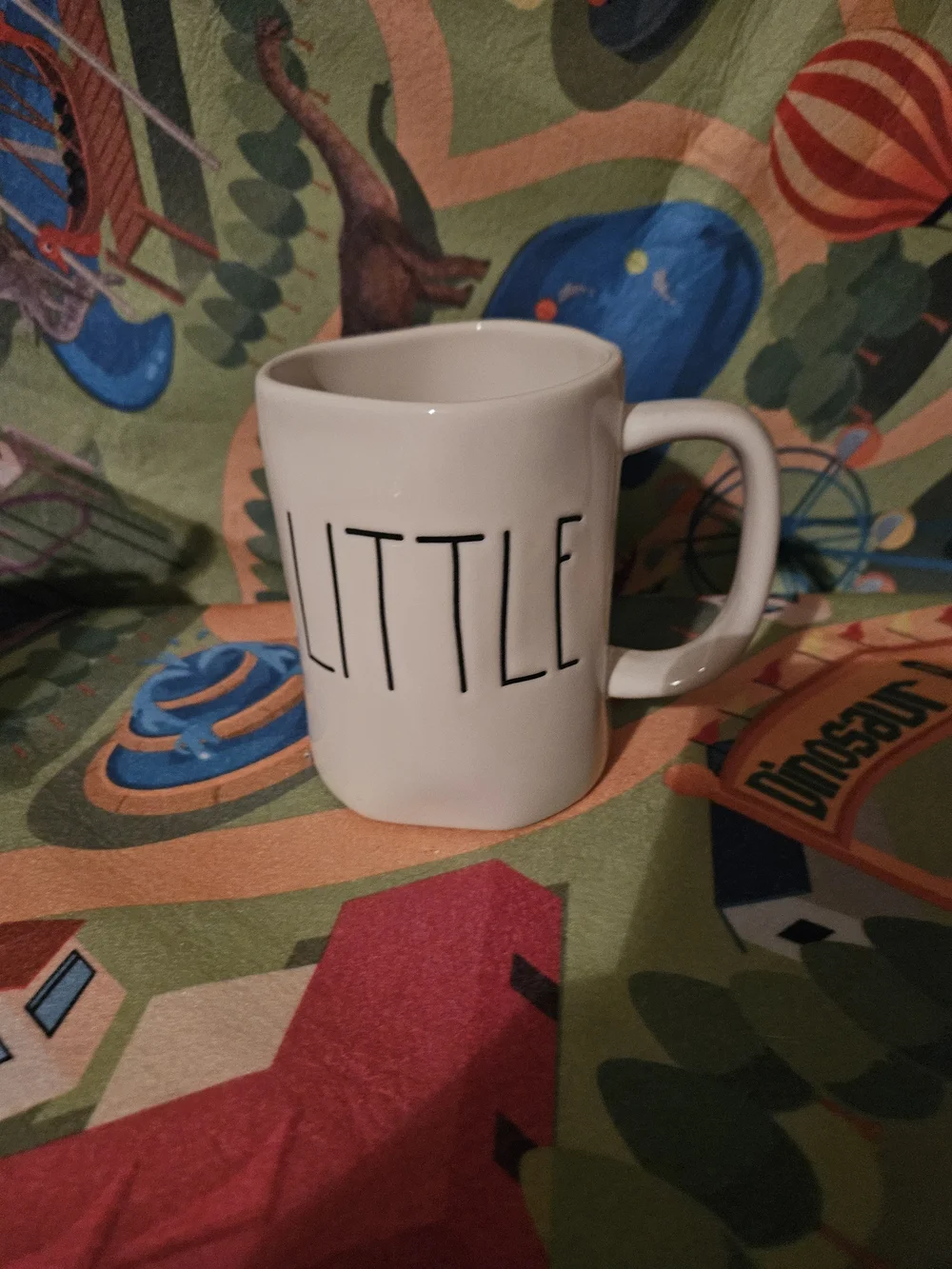 Rae Dunn White Mug with Black 'LITTLE' Lettering